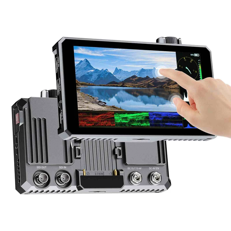 Moniteur tactile FEELWORLD SC6 6 pouces 1500 nits haute luminosité en aluminium pour appareils photo reflex numériques, avec interface 3G-SDI, 4K et HDMI 60 Hz.