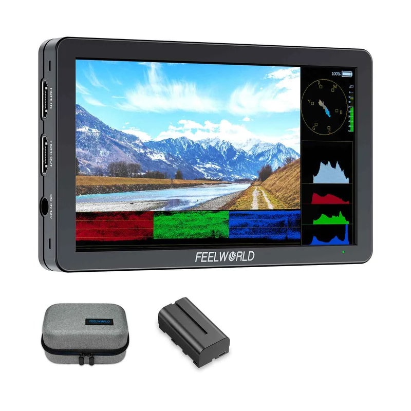 Moniteur vidéo de terrain FEELWORLD T6 6 pouces 450 nits boîtier en aluminium 4K HDMI 1920 x 1080 IPS