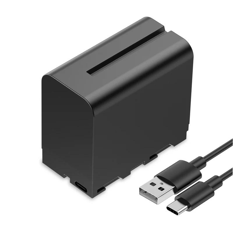 FEEWORLD NP-F970 6600mAh Li-ion batterie pour moniteur vidéo lumière Transmission vidéo USB-C charge