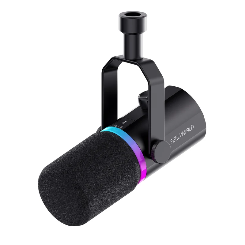 FEELWORLD PM1 XLR USB Microphone dynamique pour podcast, enregistrement, jeu, streaming en direct