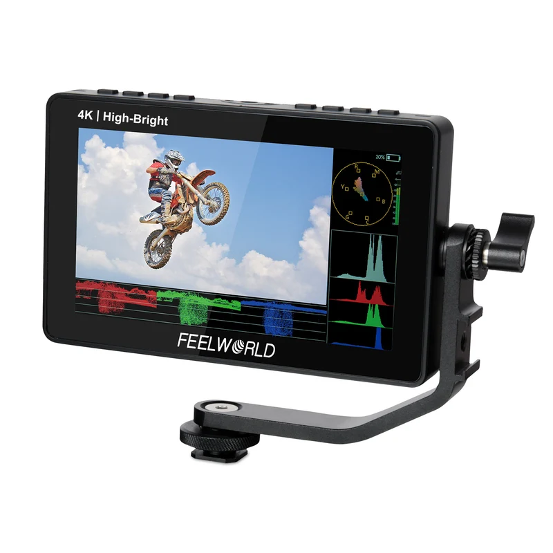Kit F970 : Moniteur tactile FEELWORLD F5 PROX 5.5 pouces, 1 600 nits, haute luminosité, pour appareil photo reflex numérique, HDMI.