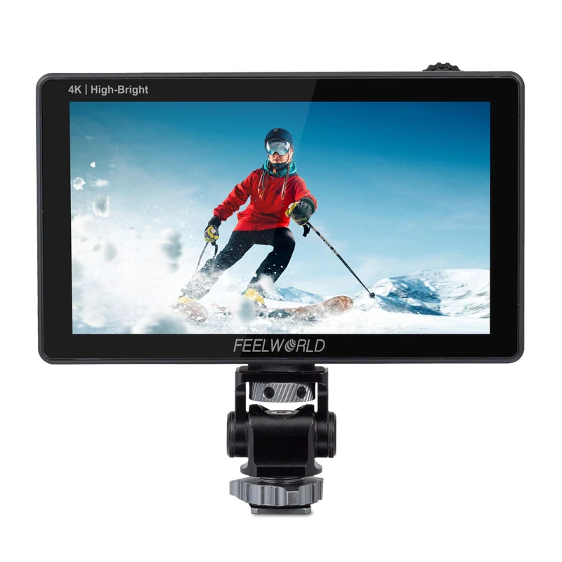 FEELWORLD LUT5E Moniteur de champ pour caméra DSLR haute luminosité 1600nit F970 Kit d'alimentation et d'installation externe