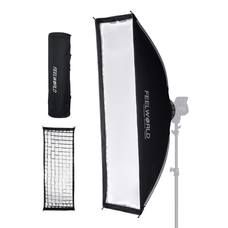 FEELWORLD FSR120 SOFTBOX RECTANGULAIRE PORTABLE 30x120CM POUR LUMIÈRE DE STUDIO VIDÉO BOWENS MOUNT
