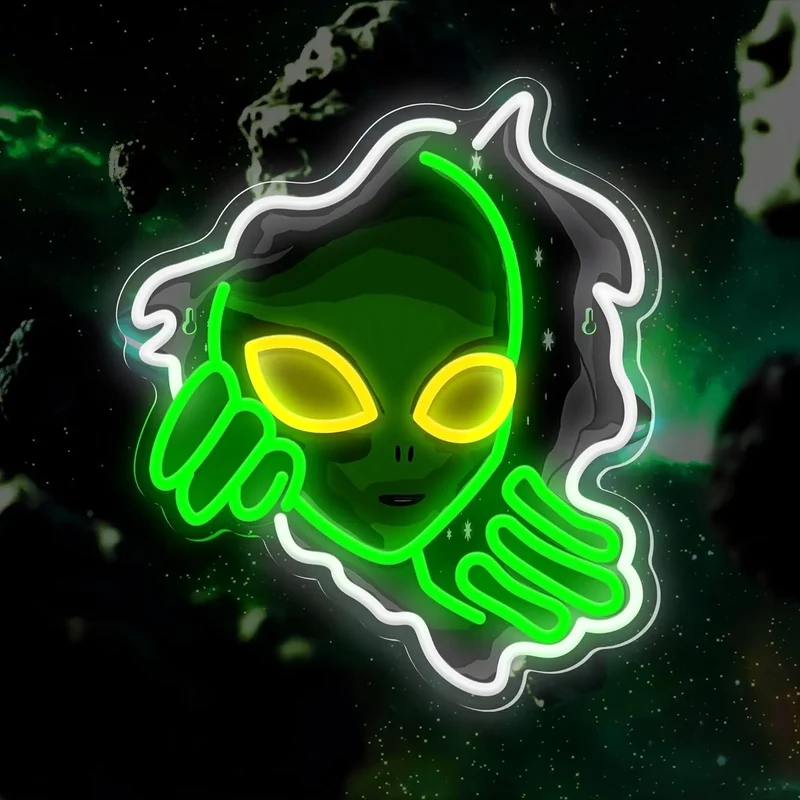 Néon Mural - Alien Visage
