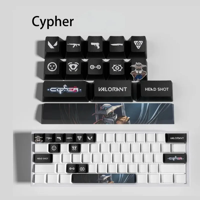 Keycaps Valorant Cypher – 14 touches PBT sculptées