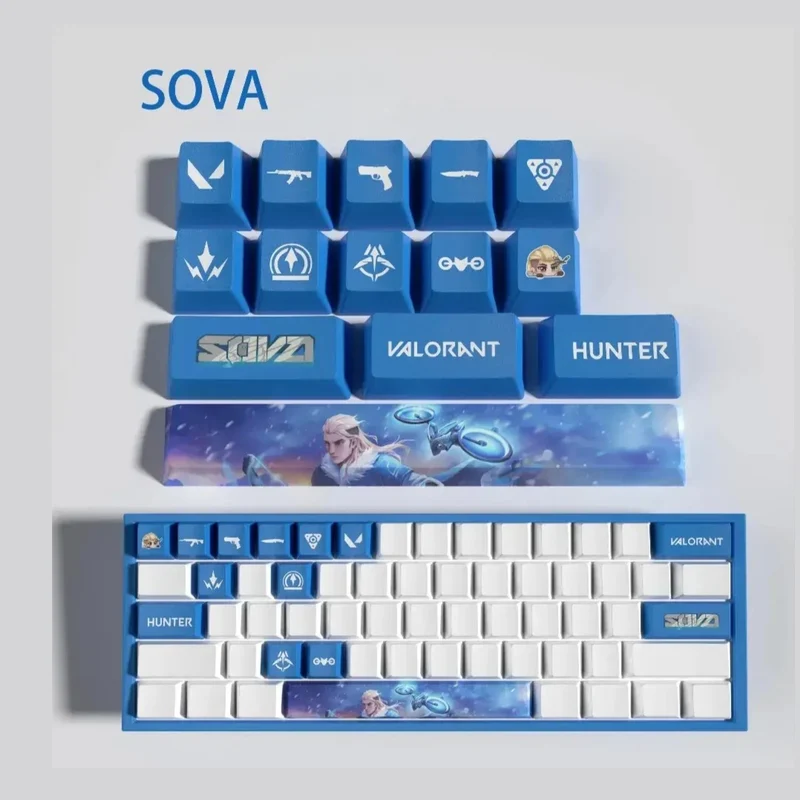 Keycaps Valorant Sova – Set de 14 touches PBT pour clavier mécanique