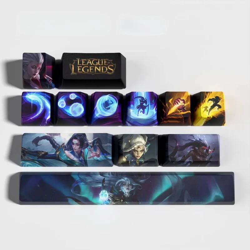 Keycaps Diana League of Legends – bleu nuit et argent pour un setup sombre