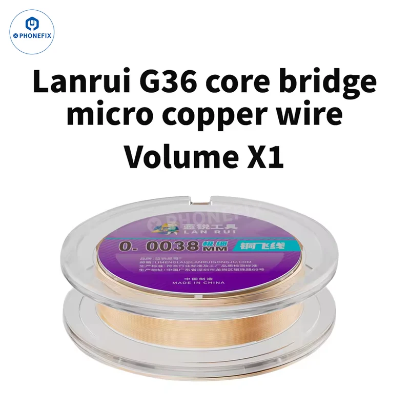Fil de cuivre ultrafin LANRUI G36 de 0.0038 mm pour la réparation de cartes mères