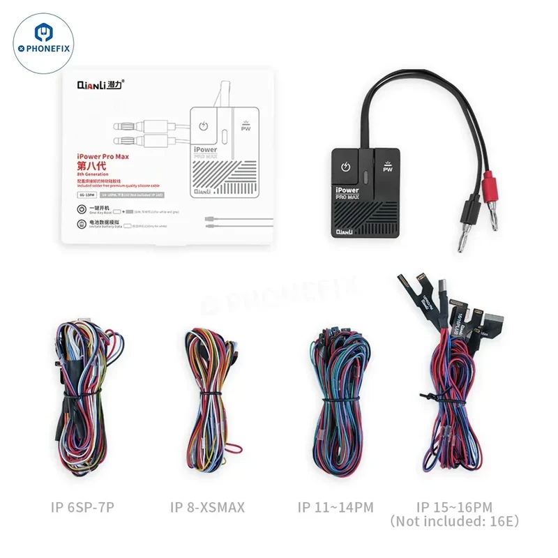 Câble de test d'alimentation CC QIANLI iPower Pro Max pour iPhone 6-16 Pro Max