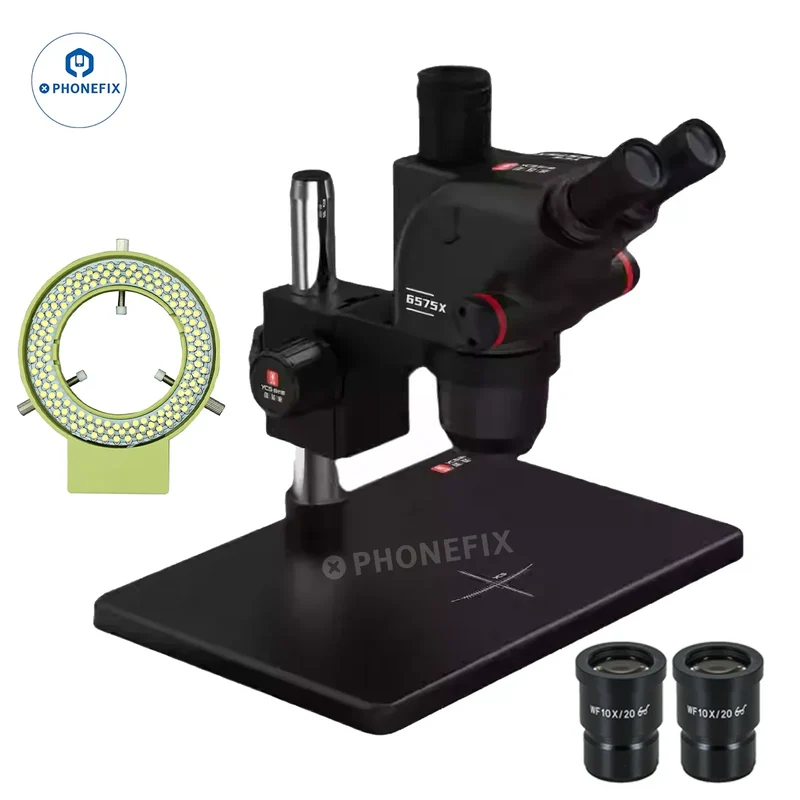 Microscope trinoculaire YCS 6575X 6.5X-75X avec caméra X80 4K