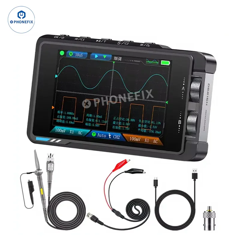 Mini oscilloscope DS215H 2 en 1, générateur de signaux à double canal