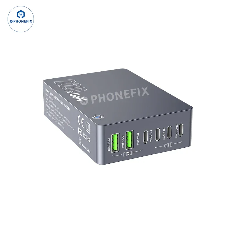 Chargeur de bureau intelligent GaN WT-F8A 220 W USB-A Type-C
