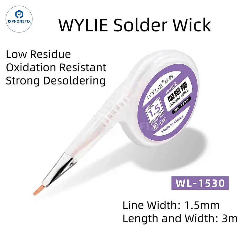 Fil distributeur Wylie pour mèche à dessouder 1.5/2/2.5/3/3.5 mm
