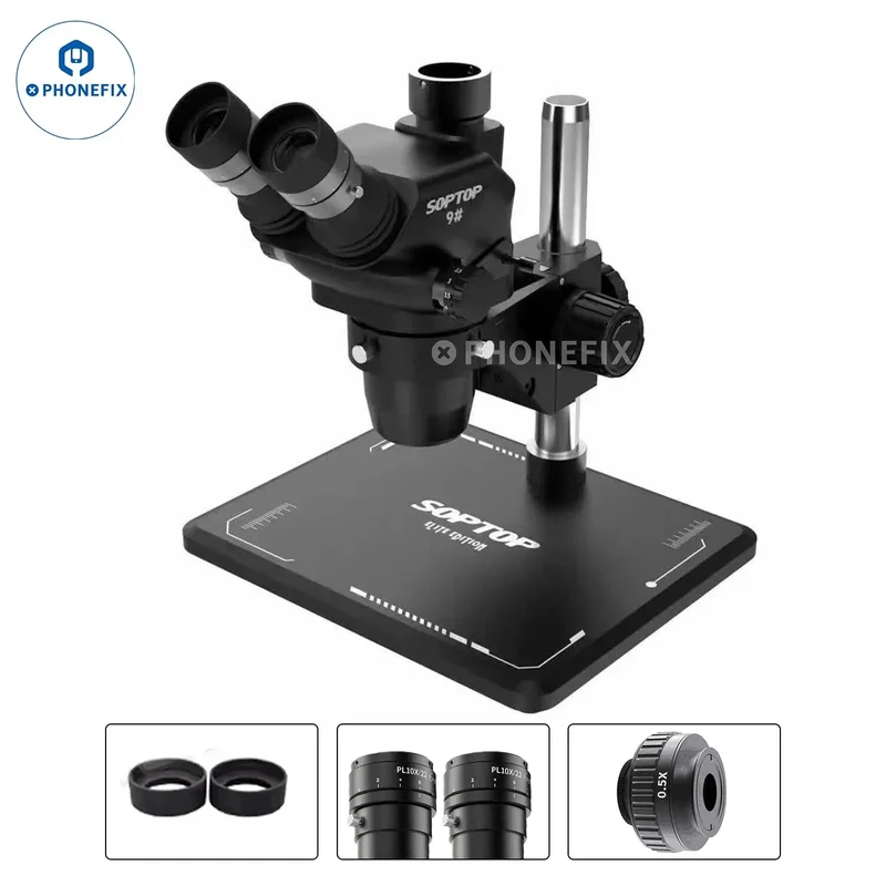 Microscope trinoculaire HD à zoom 9-6.7X SOPTOP 4.5#
