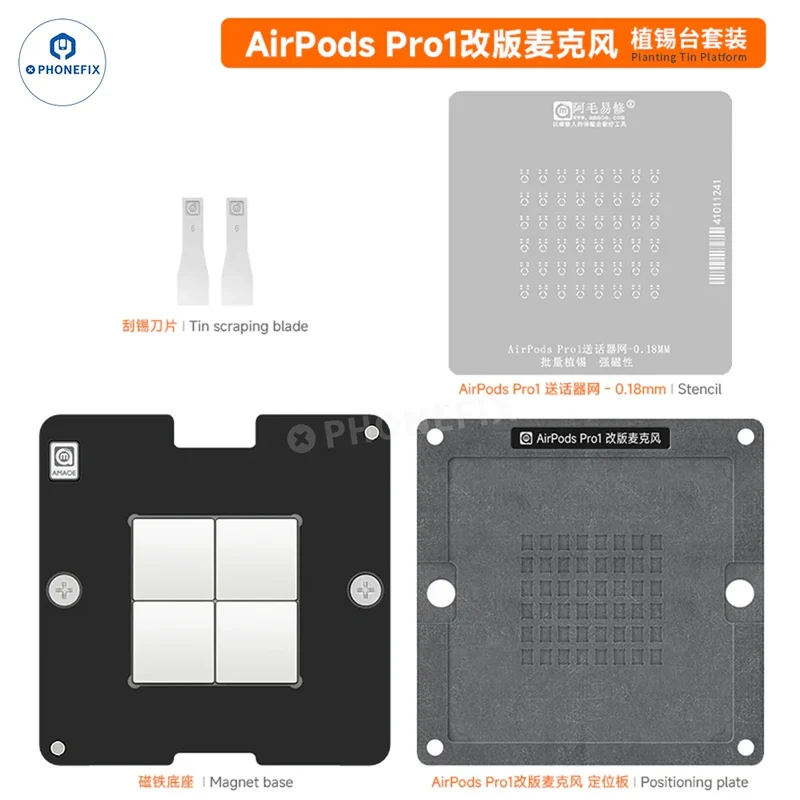 Pochoir Amaoe Tin Planting Platform 0.12 mm pour AirPods Pro1 2 3