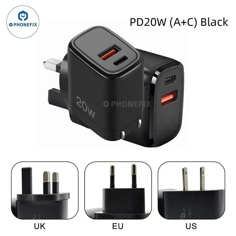 Adaptateur de charge ultra-rapide portable à double port PD 45 W