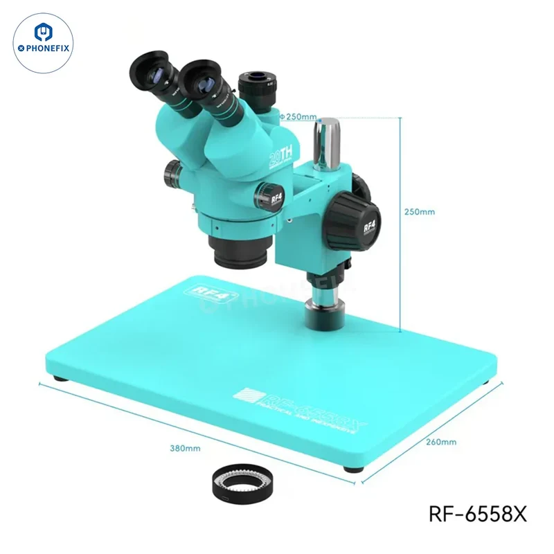 Microscope trinoculaire synchrone RF4 RF-6558X RF-6558PRO 6.5-58X