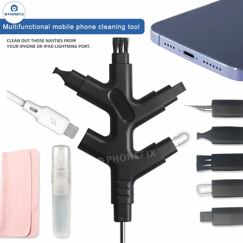 Kit de nettoyage pour téléphone portable, port de charge, casque