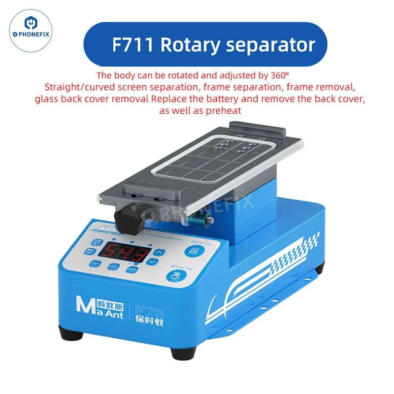 Séparateur chauffant rotatif MaAnt F711 F712 pour retirer le cadre de l'écran du téléphone