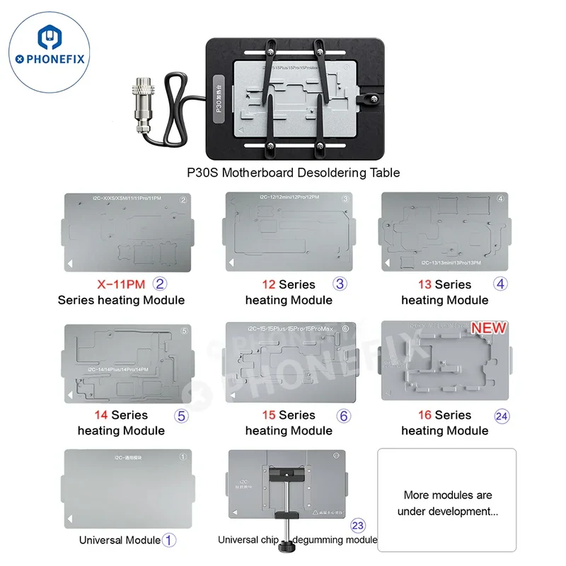 Plateforme de dessoudage chauffante pour PCB i2C P30S pour iPhone X-16 Pro Max