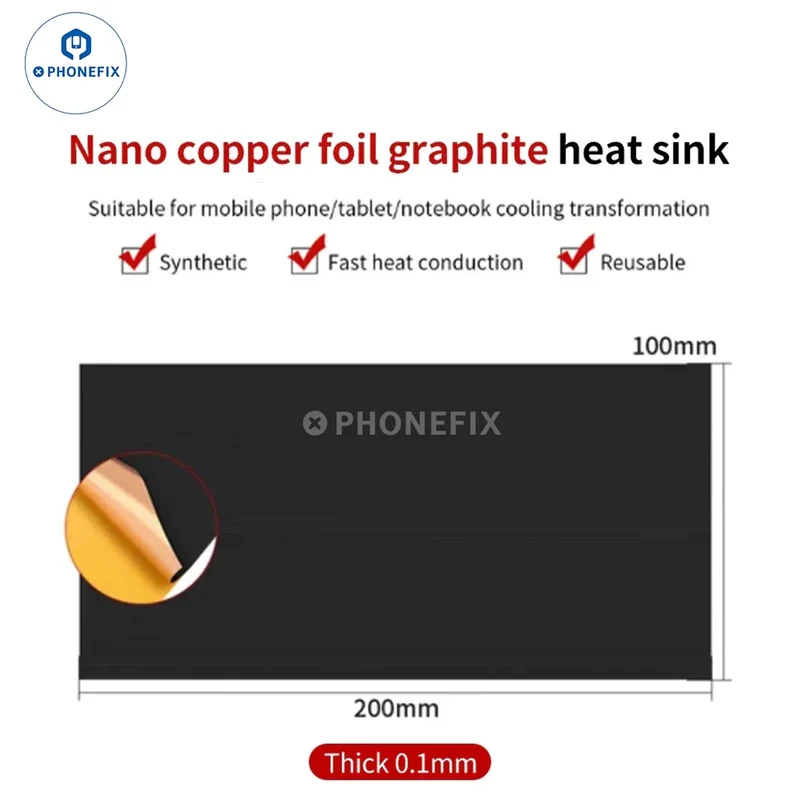 Tapis de refroidissement pour processeur de téléphone en feuille de cuivre et graphène