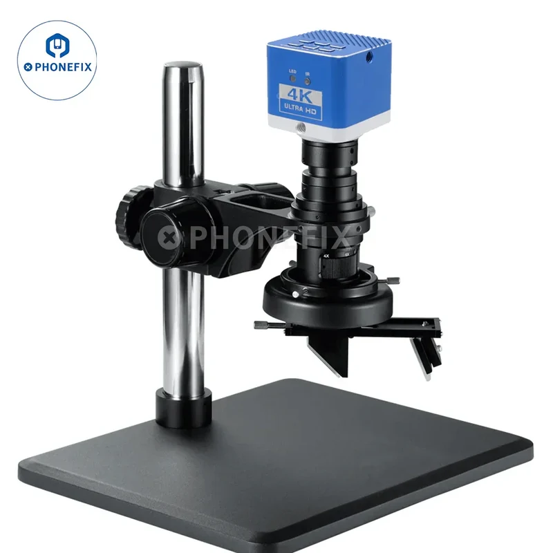 Objectif 3D 0.7X-5X à monture C avec caméra de microscope HDMI 4K