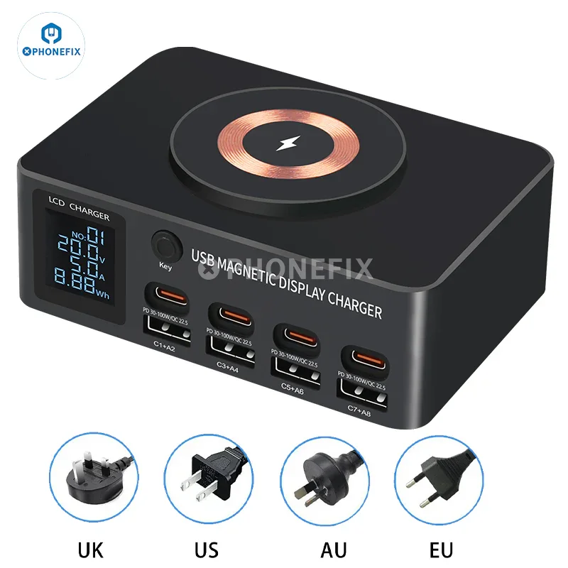 Chargeur USB Type-C PD 140 W i-Charger avec support magnétique sans fil