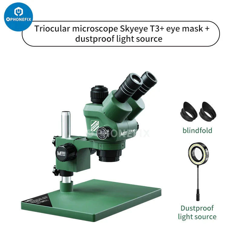 Microscope stéréo trinoculaire 6.5-58X avec caméra HD 4K et objectif CTV