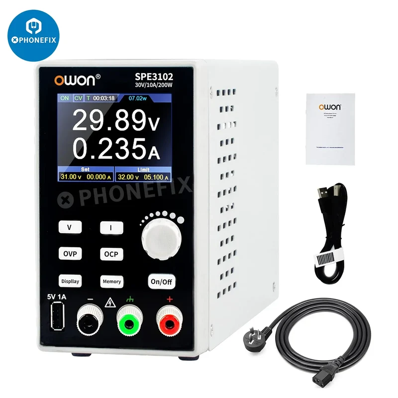 Alimentation CC programmable de laboratoire OWON SPE3102/3051 0-30 V 0-10 A