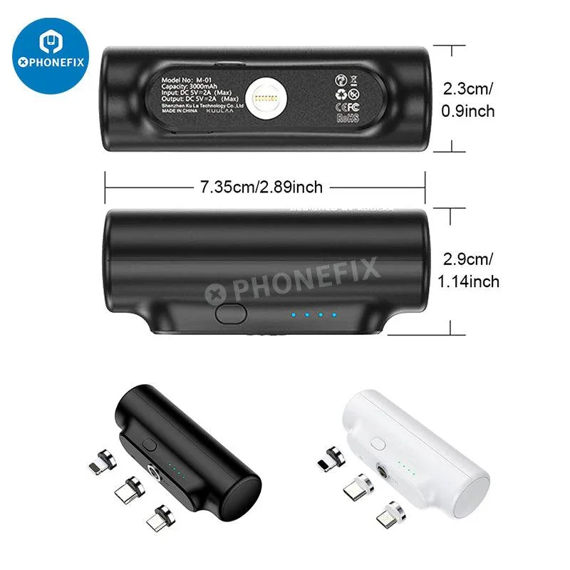 Chargeur de batterie externe 3 en 1 pour téléphone portable