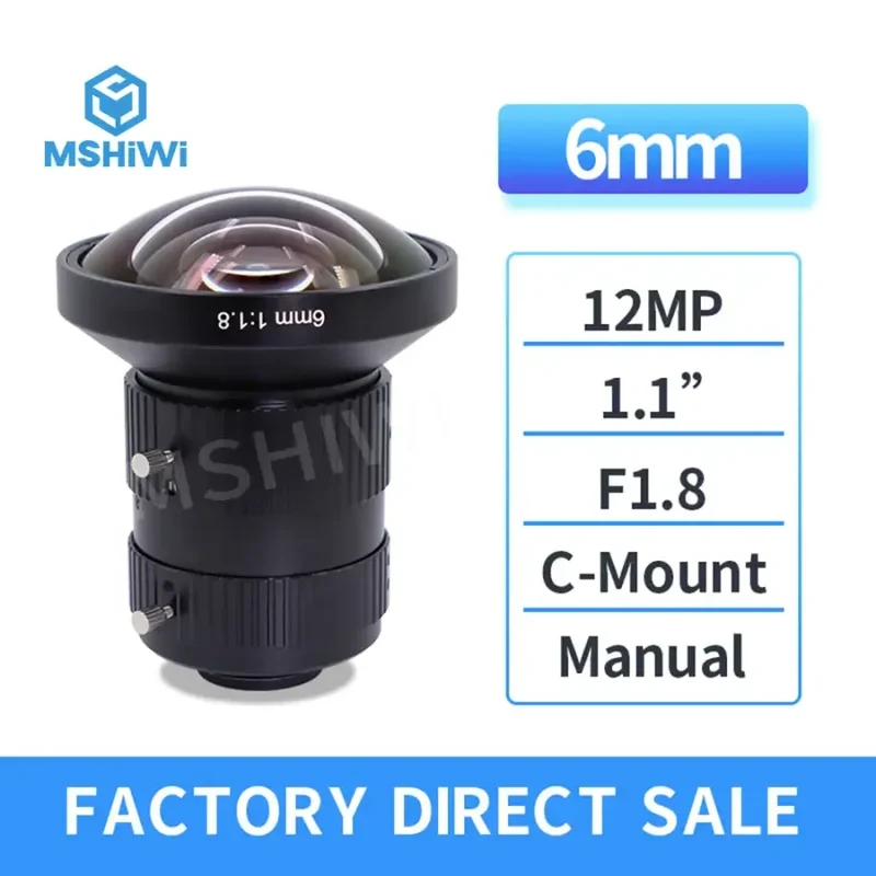 Objectif 12 MP 6 mm 25 mm manuel FA Prime à monture C F1.8 1 pouce ITS