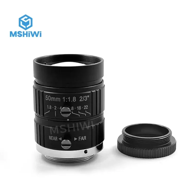 Objectif 2/3" 50 mm F1.8 à focale fixe 5 MP, diaphragme manuel, pour caméra industrielle