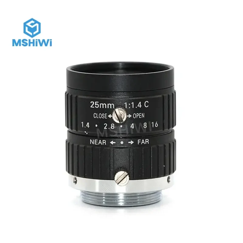 Objectif de vision industrielle 10 MP F1.4 à diaphragme manuel, format 2/3", 25 mm