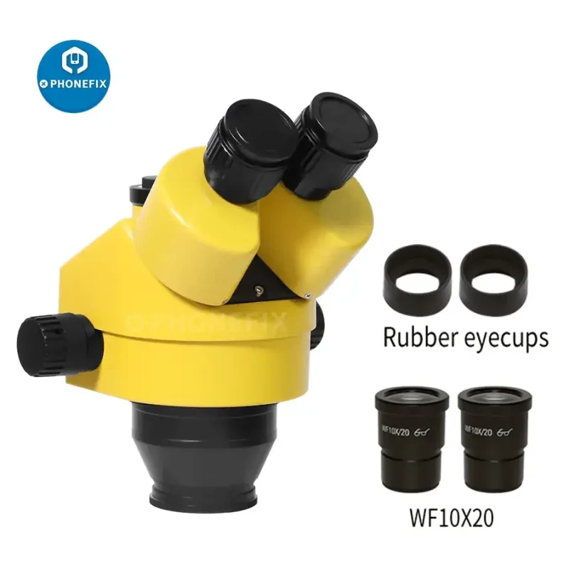 Tête de microscope stéréo à zoom trinoculaire 3.5X-90X avec objectif 2.0X 0.5X