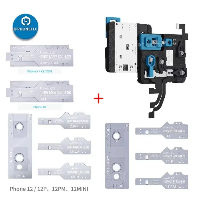Fixation matricielle Qianli avec pochoirs pour réparation d'iPhone X-12 Pro Max