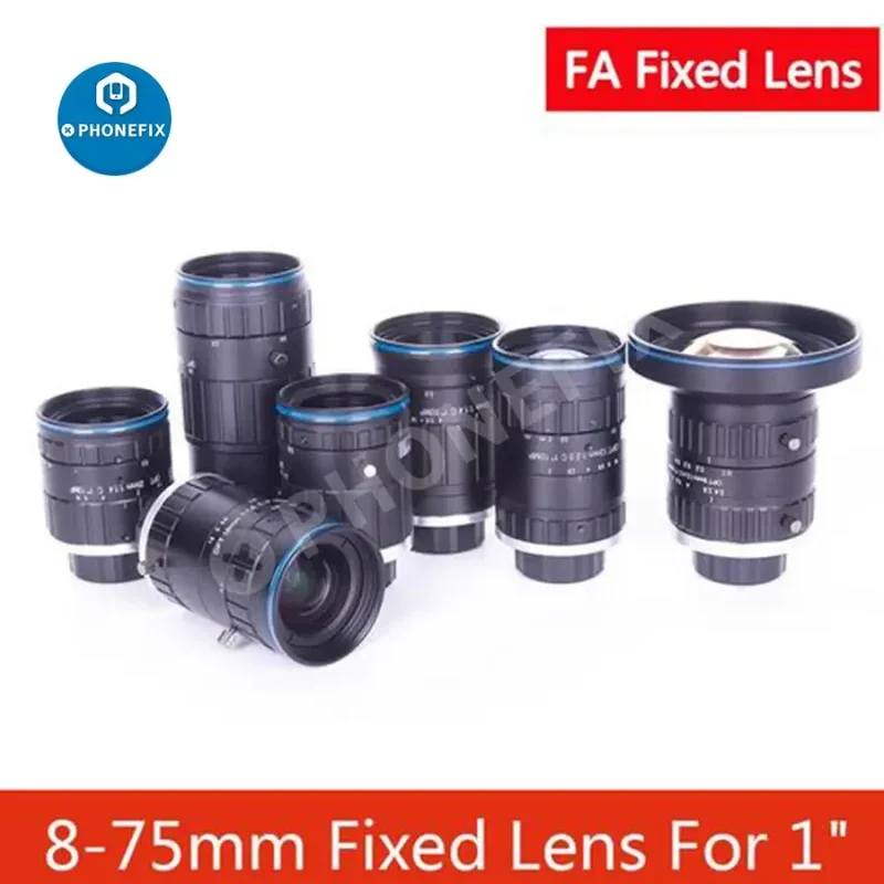 Objectif zoom fixe 10MP FA 1" 8-75 mm pour caméra industrielle CCTV