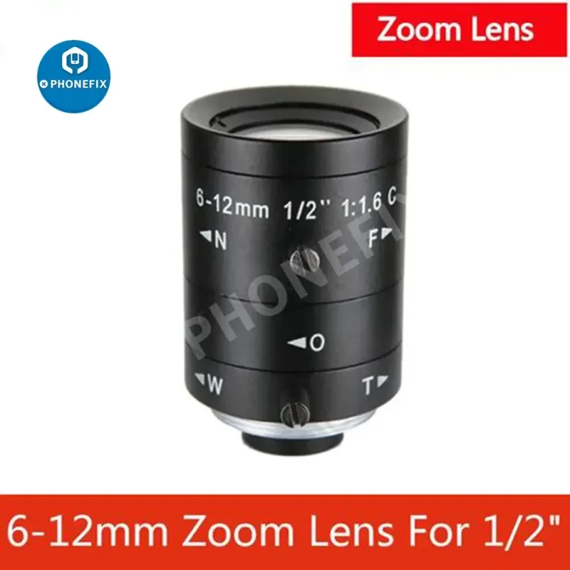 Objectif de vision industrielle HD 5 MP Zoom 6-12 mm Monture C Objectif industriel