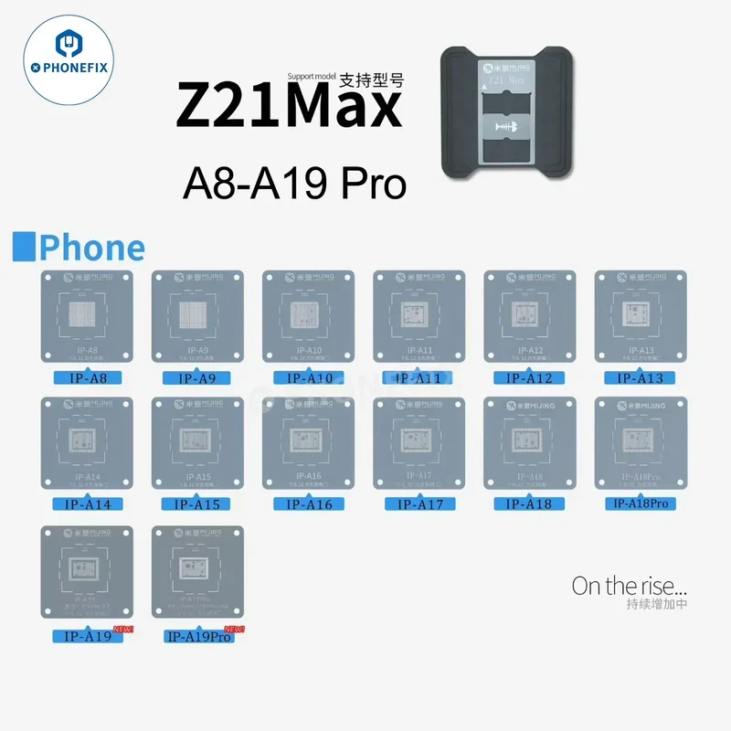 Pochoir de reballage CPU MJ Z21 MAX pour iPhone 6-16 Pro Max