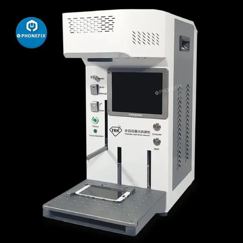 Machine laser TBK 958A pour enlever la vitre arrière et graver le logo
