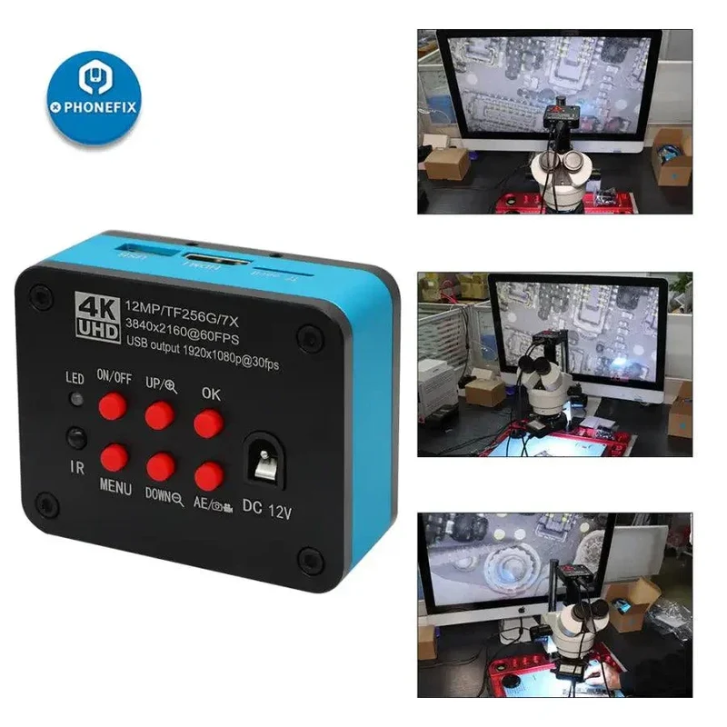 Caméra numérique industrielle pour microscope Sony Ultra 12MP UHD 4K