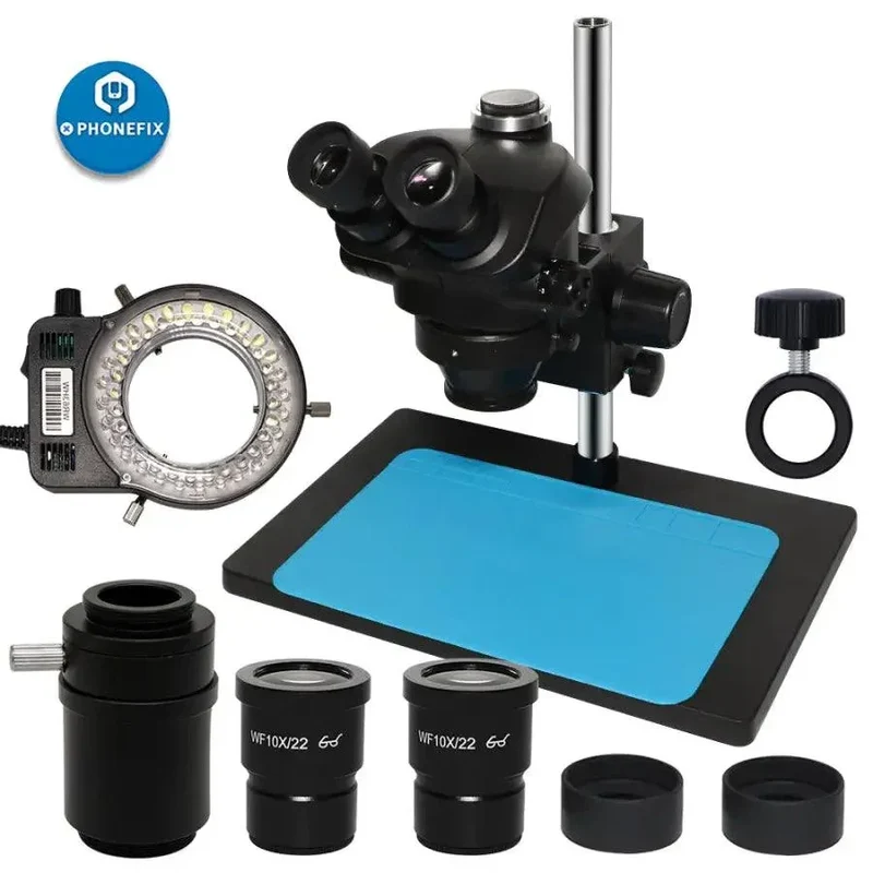 Microscope stéréo trinoculaire 7X-45X, caméra HDMI 38MP