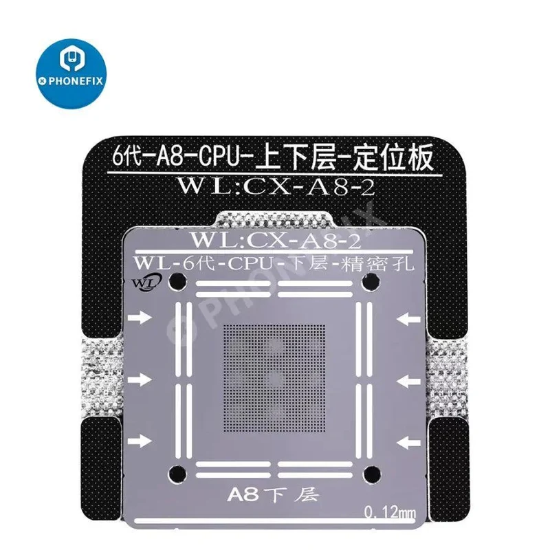 Kit de pochoirs de reballage BGA WL 0.1 mm pour processeur iPhone A8-A16