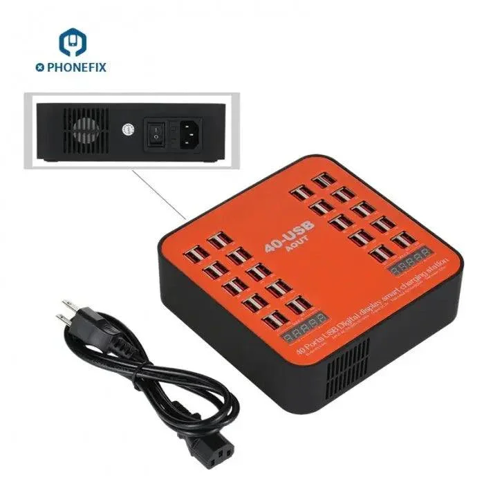 Station de charge USB multiport 200 W 40 A 40 ports