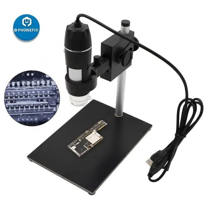 Microscope numérique LED USB 1000X avec support réglable en hauteur