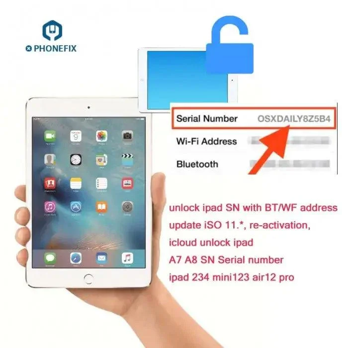 Correction de l'erreur d'activation de l'iPad : déverrouillage du numéro de série SN avec l'adresse BT WF