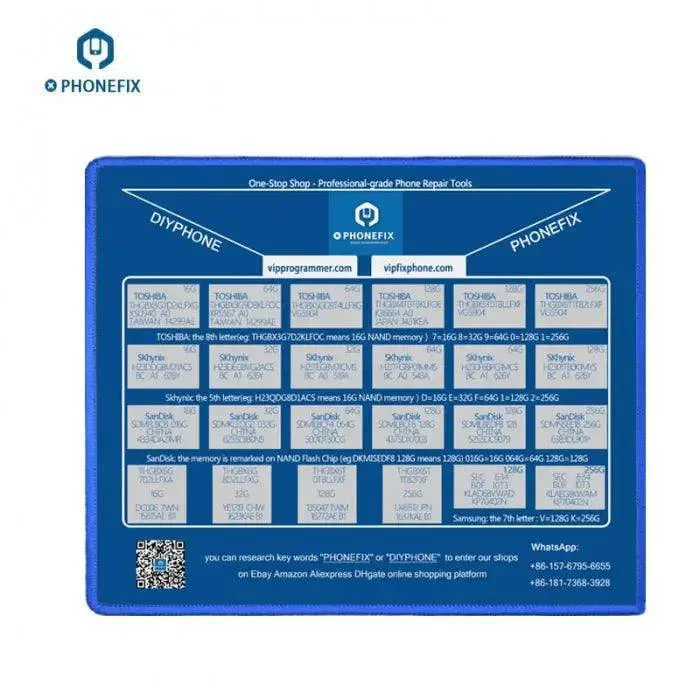 Tapis de souris avec table de recherche de capacité de mémoire NAND pour iPhone