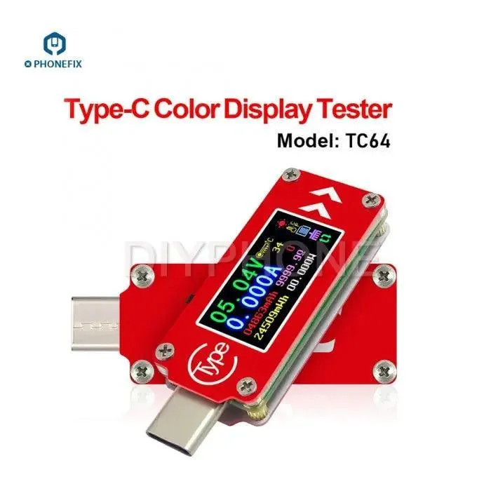 Multimètre de tension et de courant USB TC64 Type-C avec écran LCD couleur
