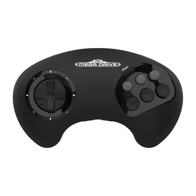 Manette sans fil Retro-Bit BIG6 pour Mega Drive — 6 boutons au grand format, récepteurs console et USB fournis