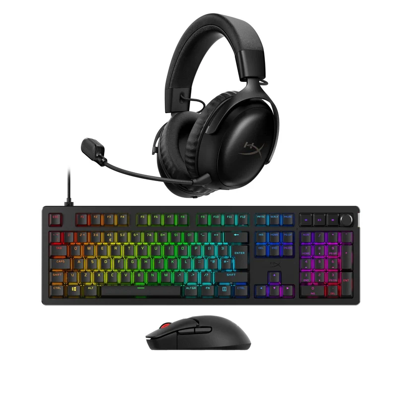HyperX Offre Groupée - Cloud III S Sans Fil + Alloy Rise + Pulsefire Saga Pro Sans Fil