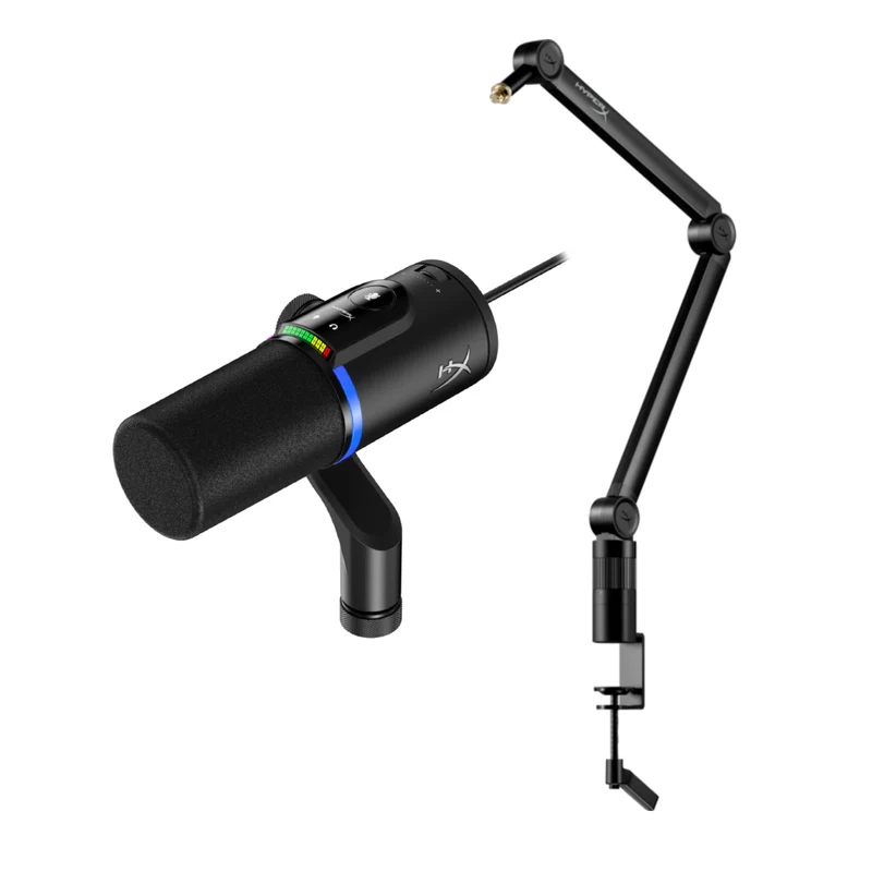 HyperX Offre Groupée - FlipCast Microphone + Caster Arm